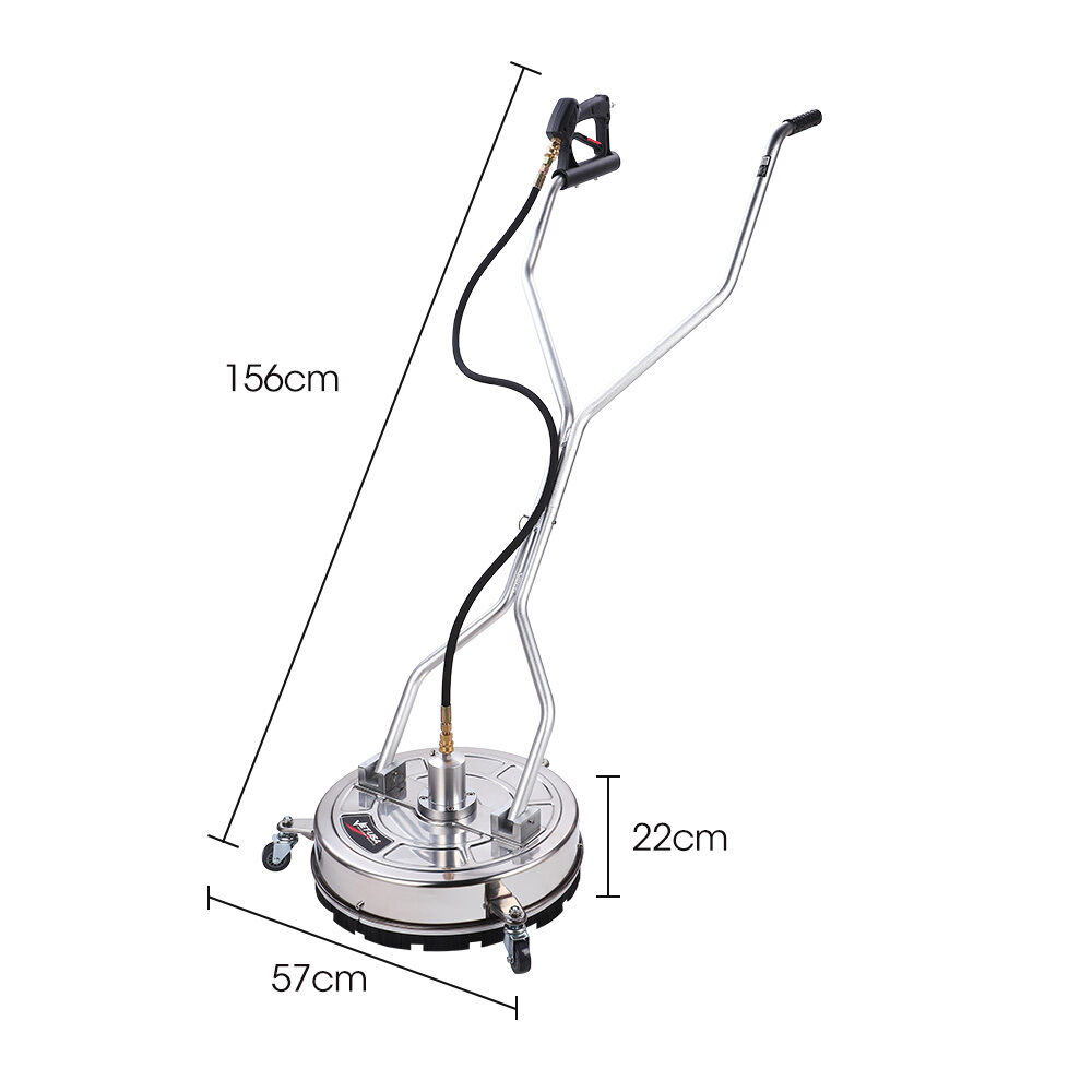 Jet-USA 18" Stainless Steel Pressure Washer Surface Cleaner with Yoke Handlebar, 3/8" Fitting, For Concrete Driveway Patio Floor Price