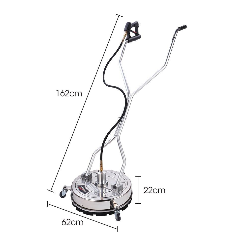 Jet-USA 21" Stainless Steel Pressure Washer Surface Cleaner with Yoke Handlebar, 3/8" Fitting, For Concrete Driveway Patio Floor Price