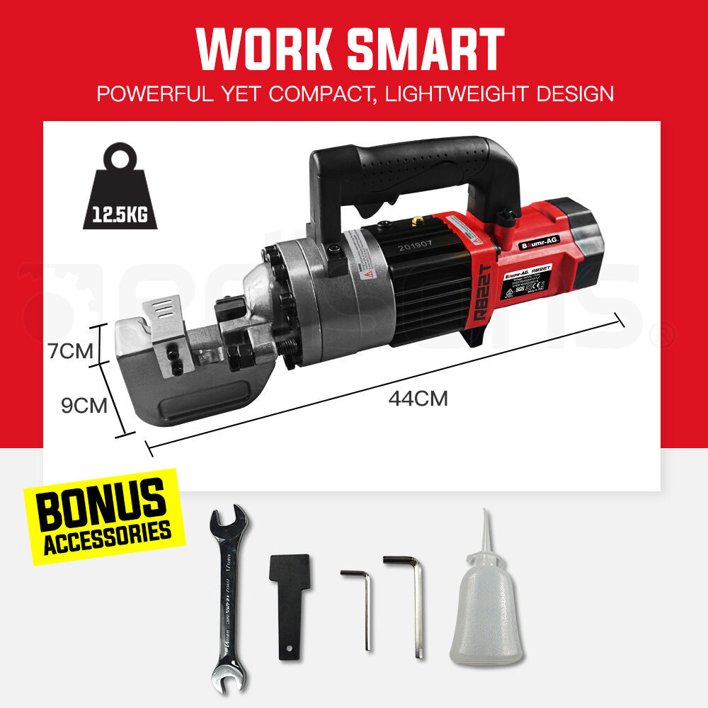 Baumr-AG 950W 22mm Rebar Cutter Electric Hydraulic Reo Bar Portable Machine Price