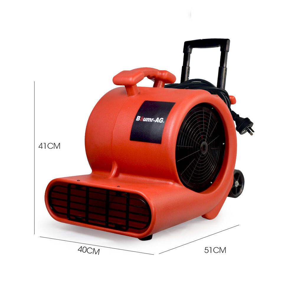 Baumr-AG 3-Speed Carpet Dryer Air Mover Blower Fan, 1400CFM, Sealed Copper Motor, Poly Housing, Telesscopic Handle and Wheels Price