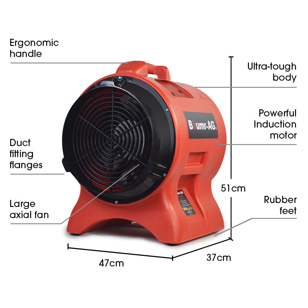 Baumr-AG 300mm (12 inch) Portable Air Blower Mover Axial Ventilation Extraction Fan Price