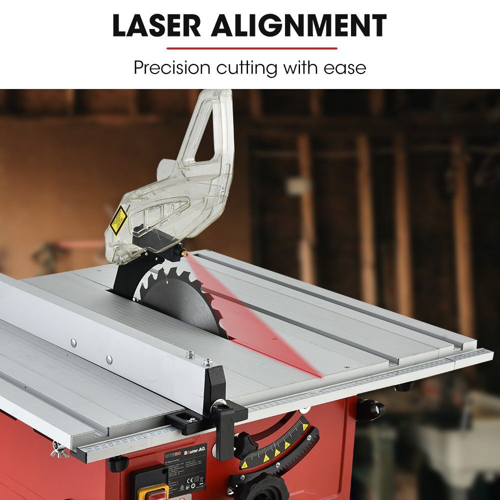 Baumr-AG 2000W 254mm Corded Table Saw with Stand, Extendable, Laser Guide Price