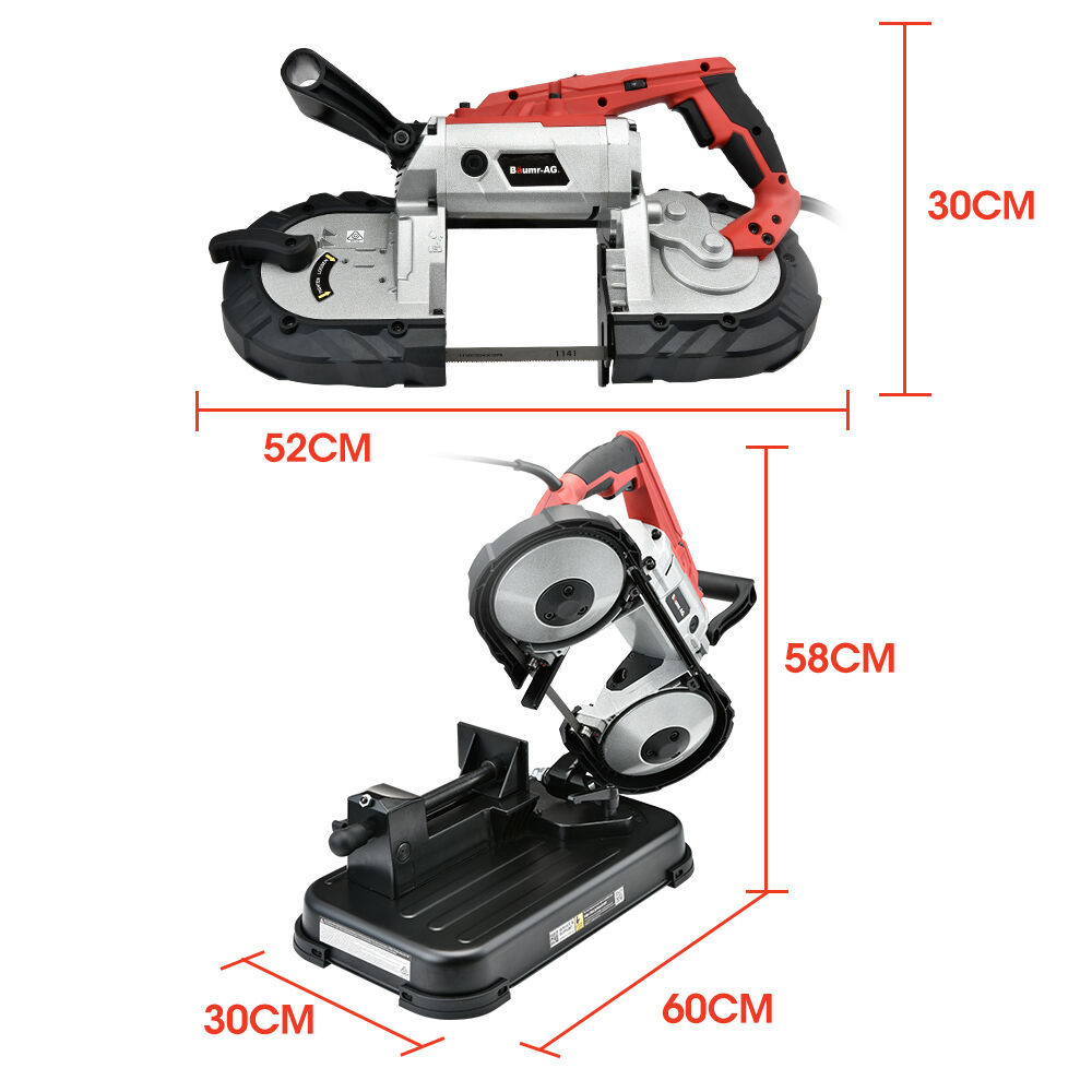 BAUMR-AG Portable Band Saw Cold Cut Metal Cut Off Bandsaw Steel Hand Drop Slicer Cutter Chop Price