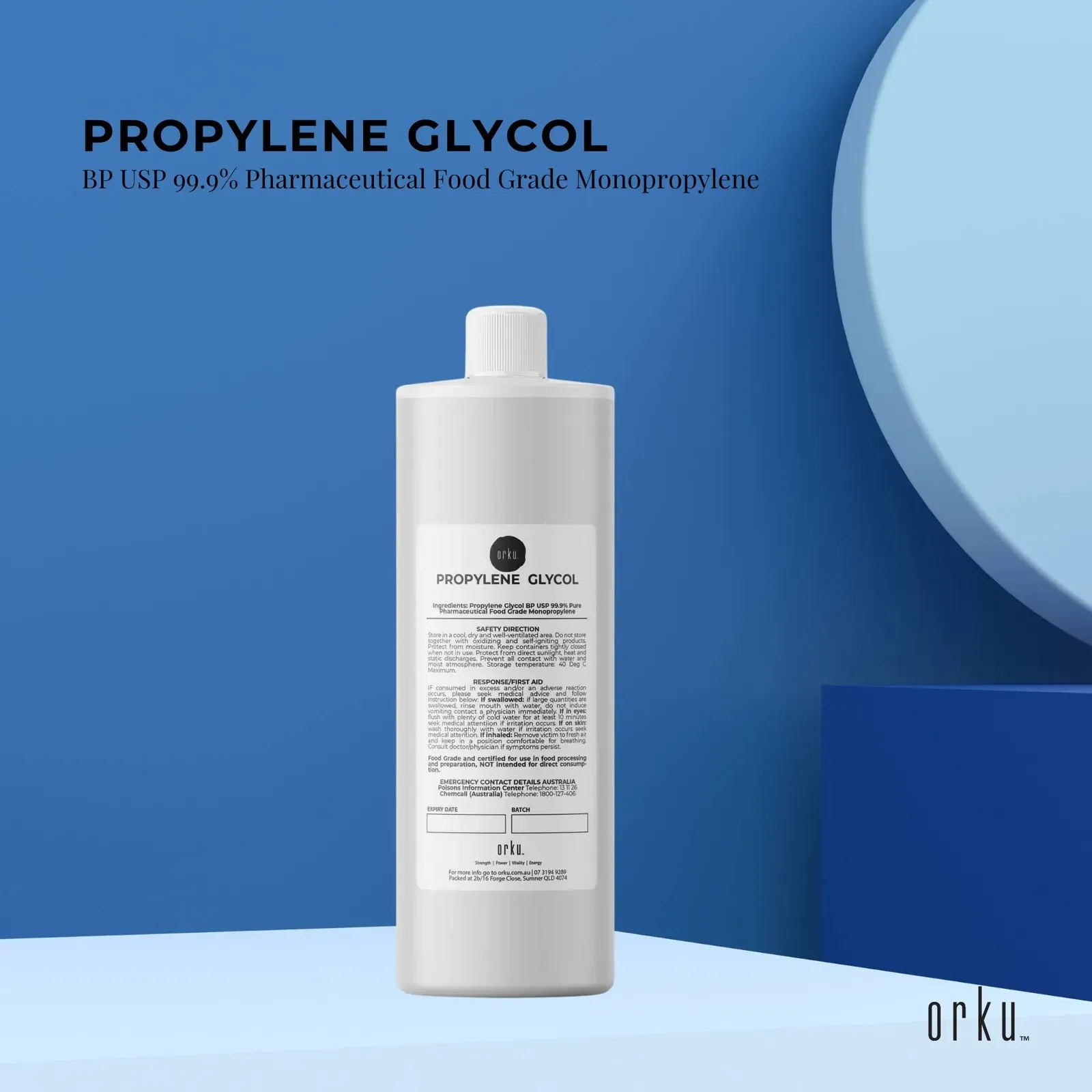 500ml Propylene Glycol BP USP 99.9% Pharmaceutical Food Grade Monopropylene Price