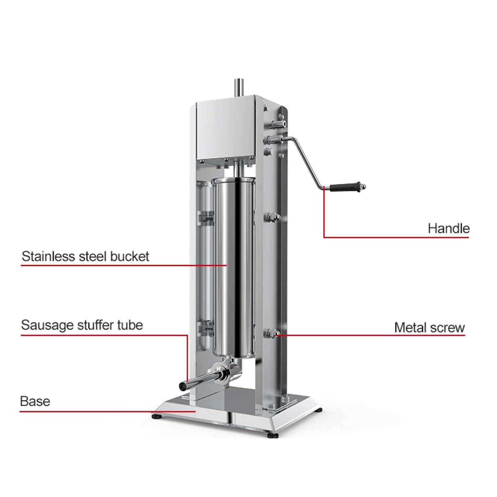 3L Manual Vertical Sausage Filler - Stainless Stuffer Meat Press Machine Price