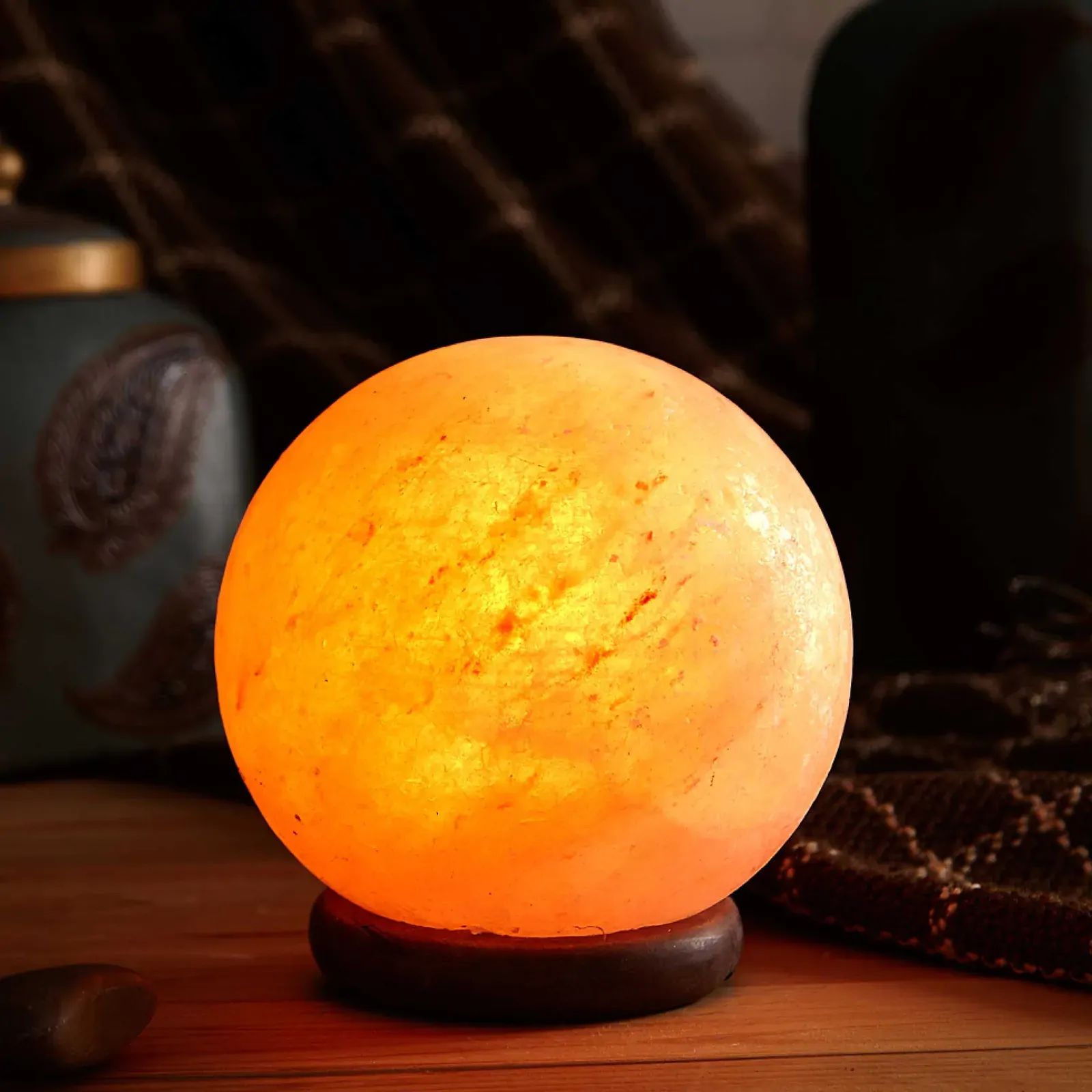 12V 12W 5" Ball Himalayan Pink Salt Lamp Carved Rock Crystal Light Bulb On/Off Price