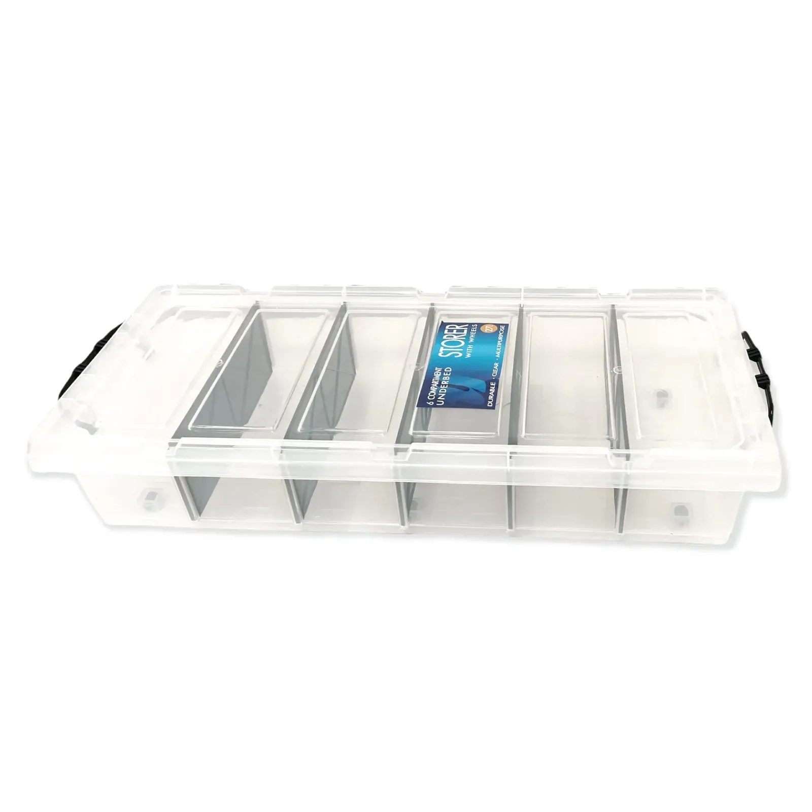 Under Bed 6 Compartment Storer with Wheels 27L Container Tub Storage Unit Price