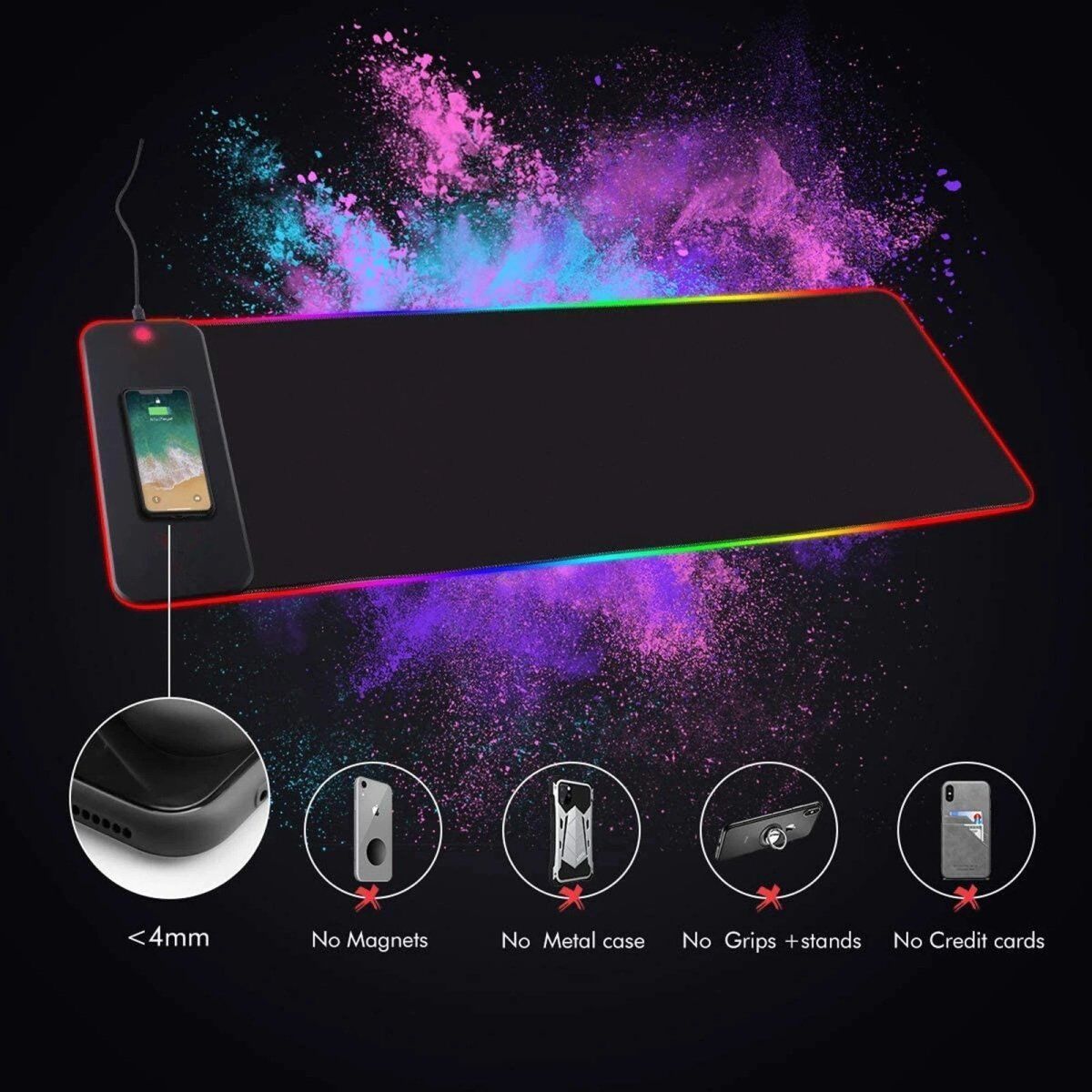 RGB Wireless 15W Oversized Charger Mouse Pad 800x300 MM Gaming Mouse Pad Price