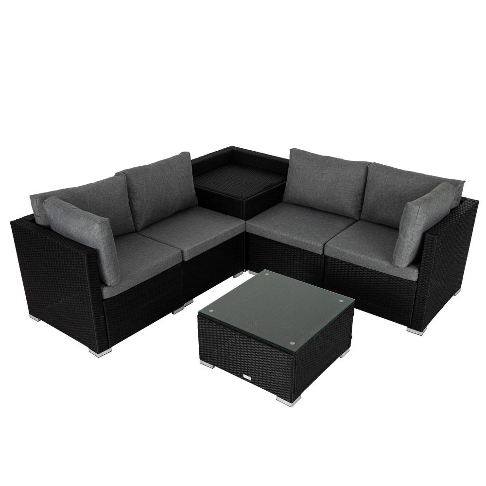 6PCS Outdoor Modular Lounge Sofa Coogee-Black Price