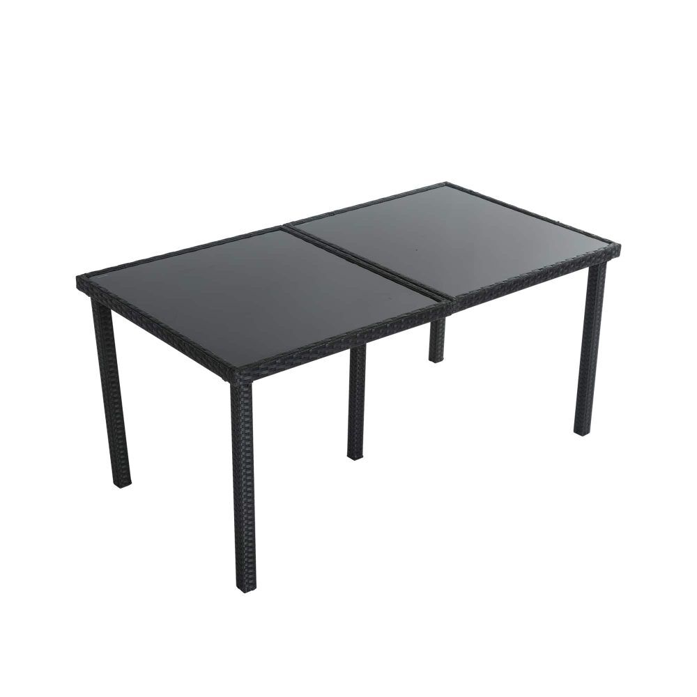 Outdoor Minimalist Black Wicker 6-Seater Dining Set Price