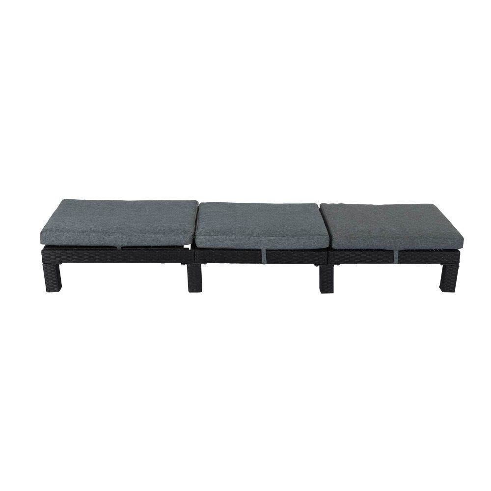 Black Rattan Sunbed with Adjustable Recline Price