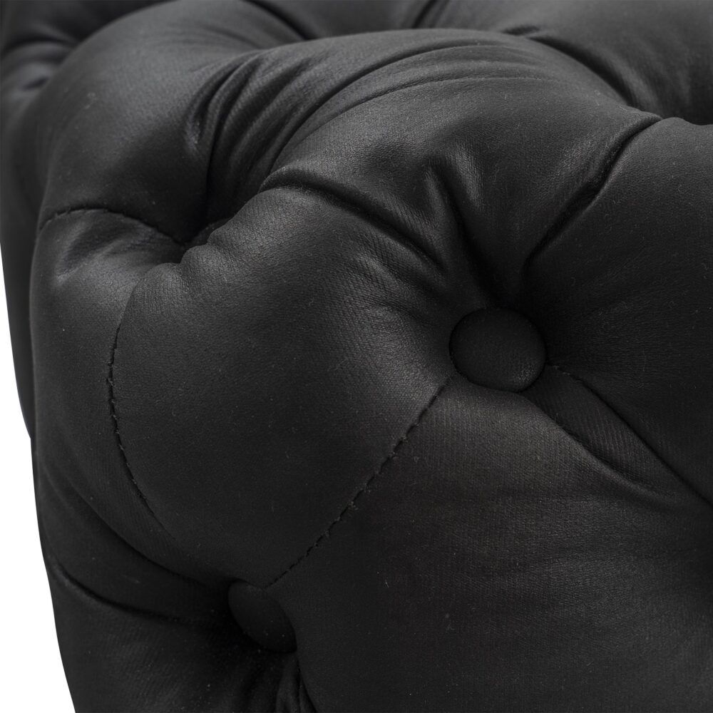 Black Leathaire Ottoman-Rectangular Price
