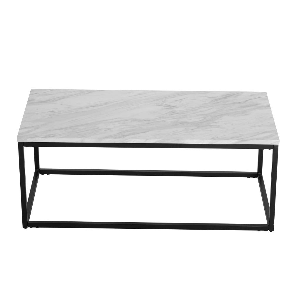 Industrial Style Marble Effect Rectangular Coffee Table Price