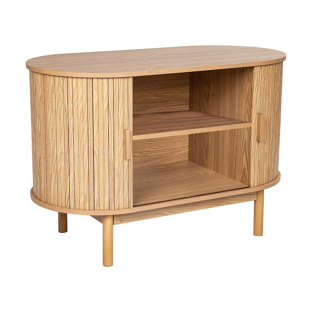 Natural Wood Ribbed Sideboard Cabinet Price