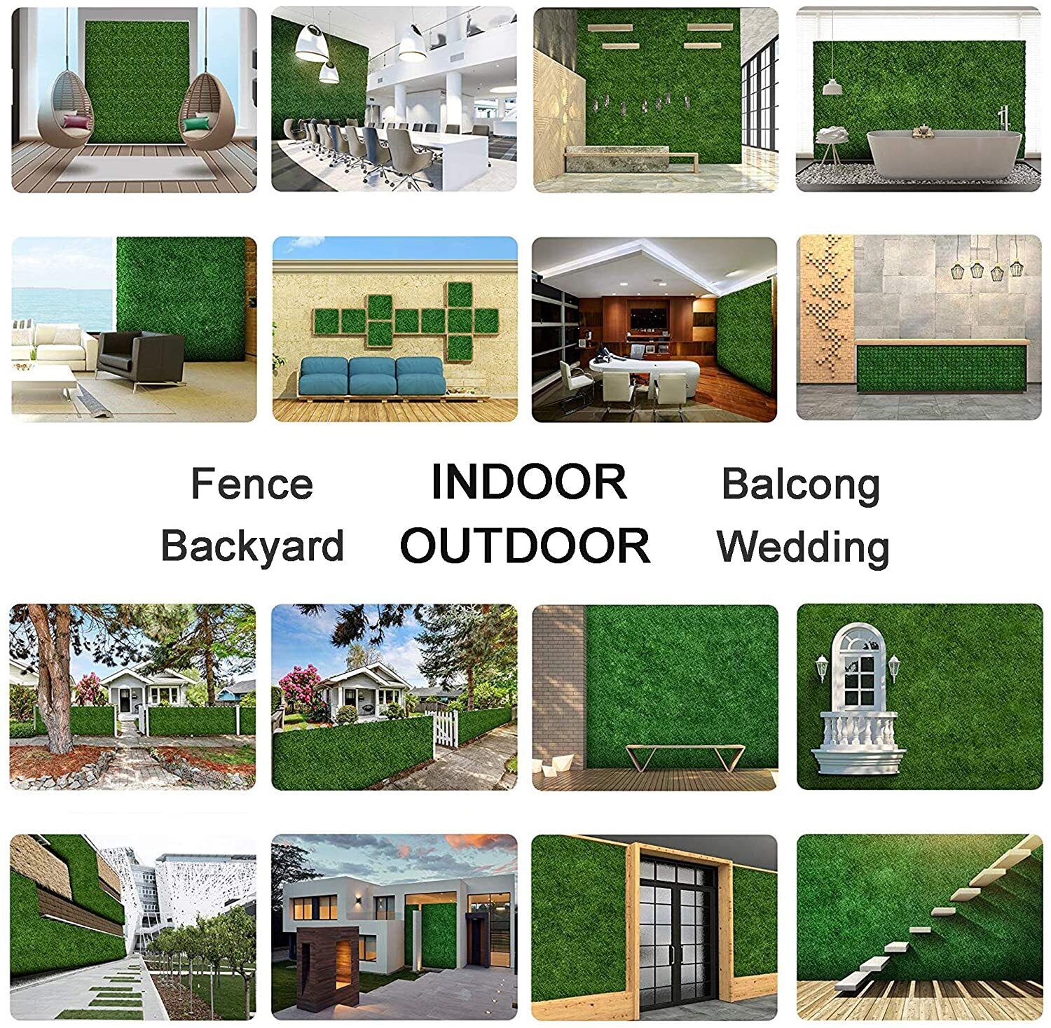 12 x Artificial Plant Wall Grass Panels Vertical Garden Tile Fence 50X50CM Green Price