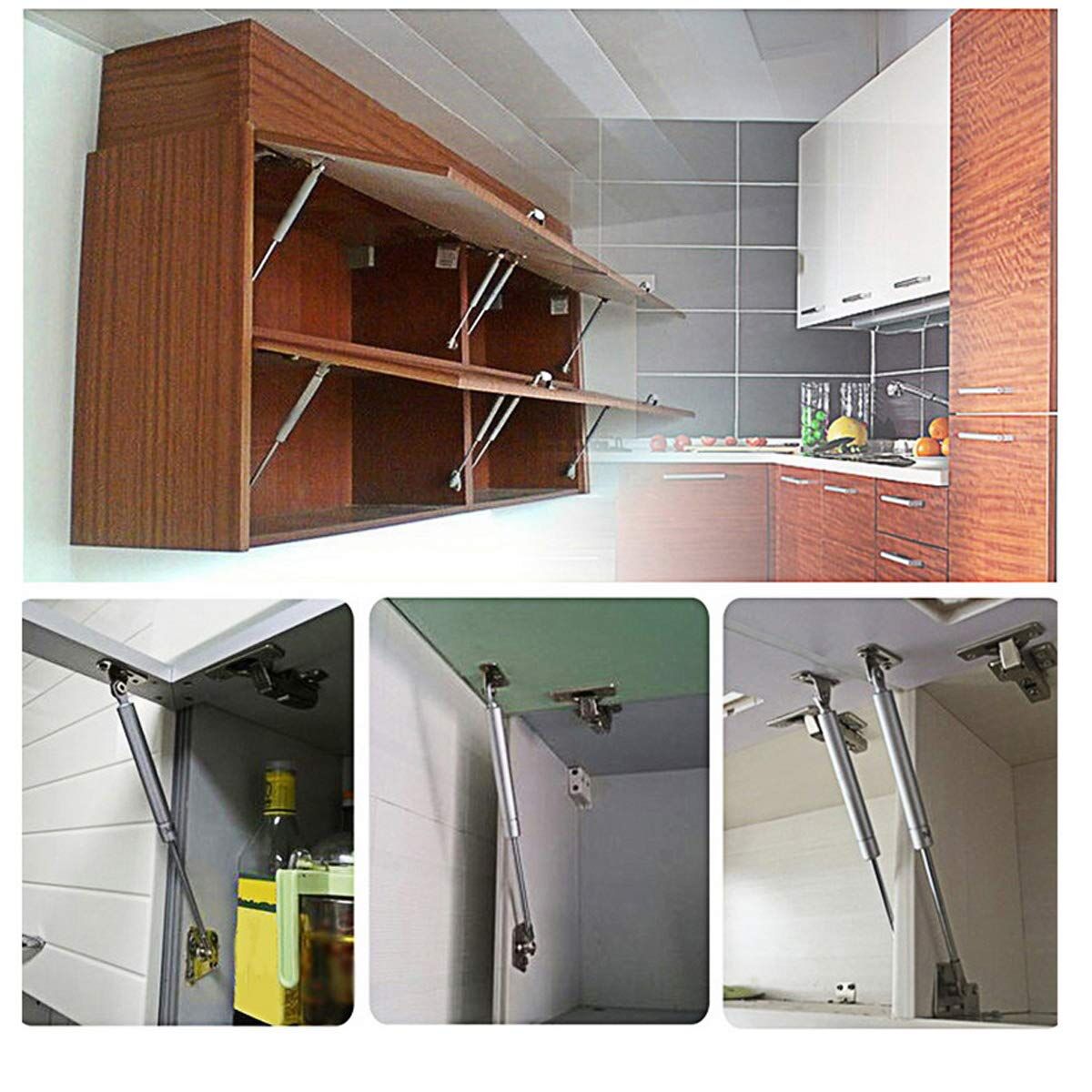 2 Pcs 100N Cabinet Door Hydraulic Hinge Metal Head Lift Support Soft Close & Buffer Telescopic Price
