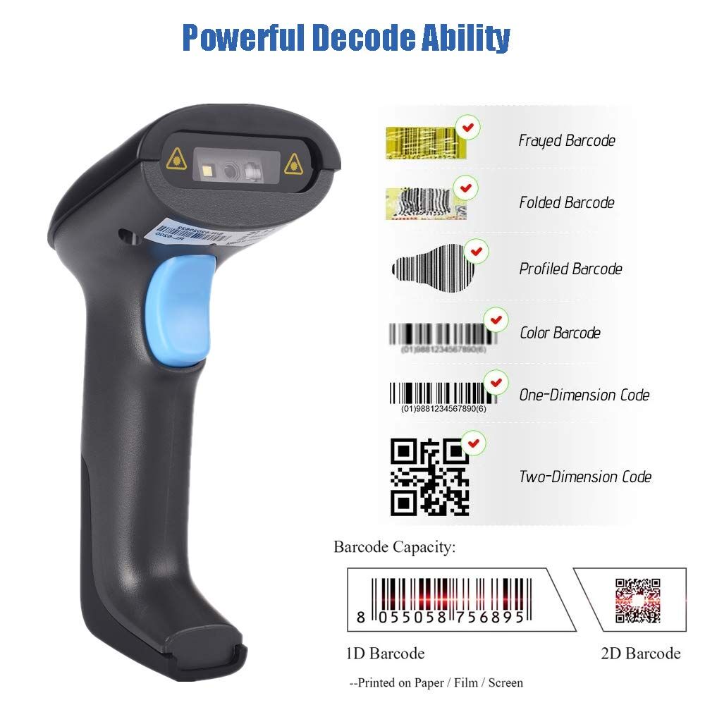 Wired Barcode QR Bar Code Screen Scanner Data 1D 2D Reader USB Cable Mobile Payment Store Price
