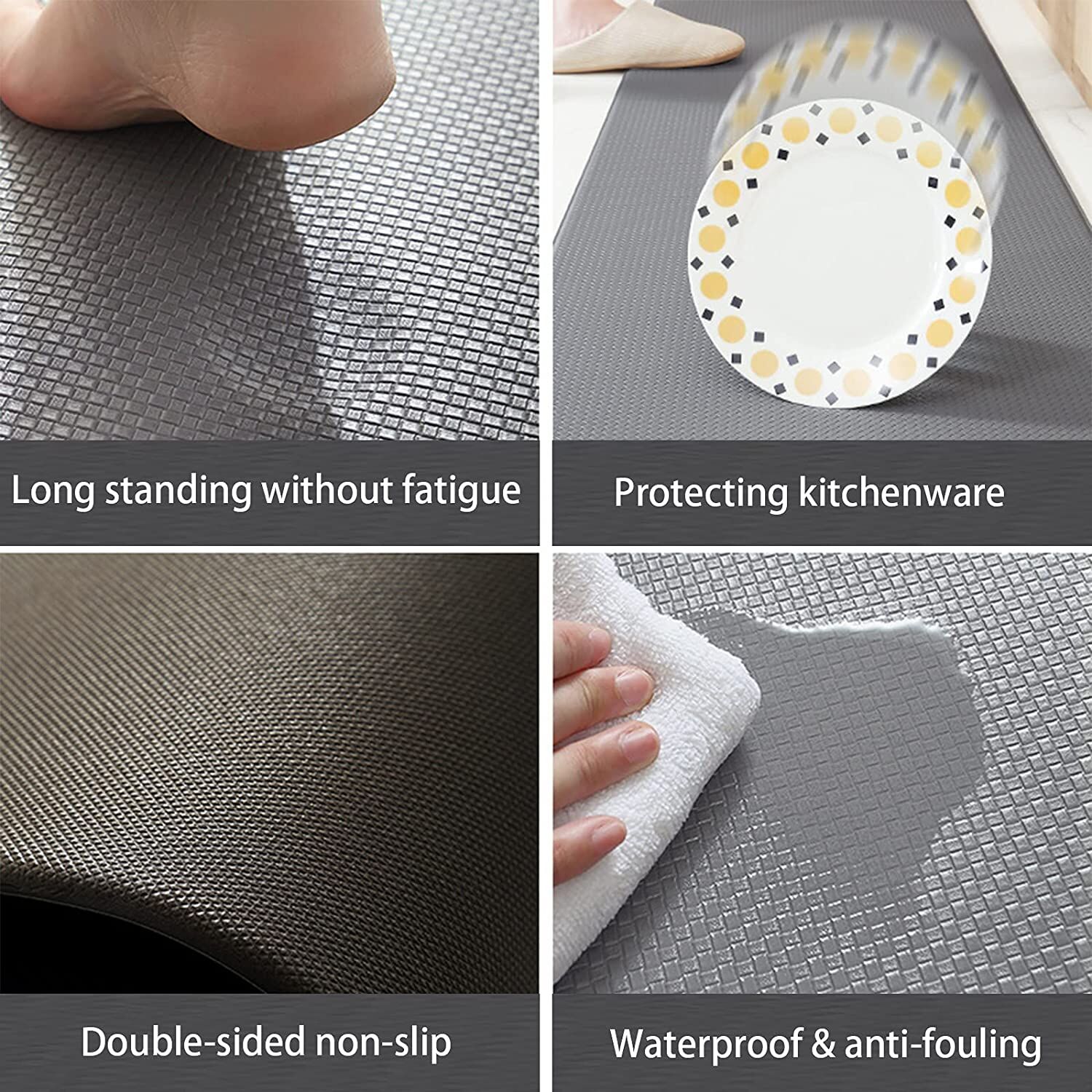 150cm Kitchen Anti-Skid Anti Fatigue Pu Leather Floor mat, Kitchen Rug Price