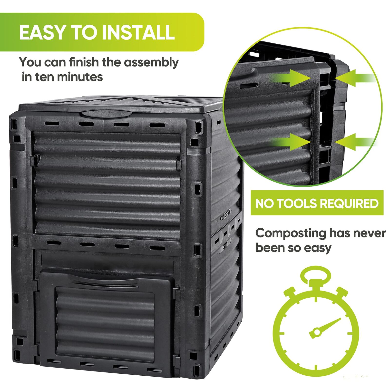300L Large Garden Outdoor Compost Bin Composter BPA Free Compost Barrel Price