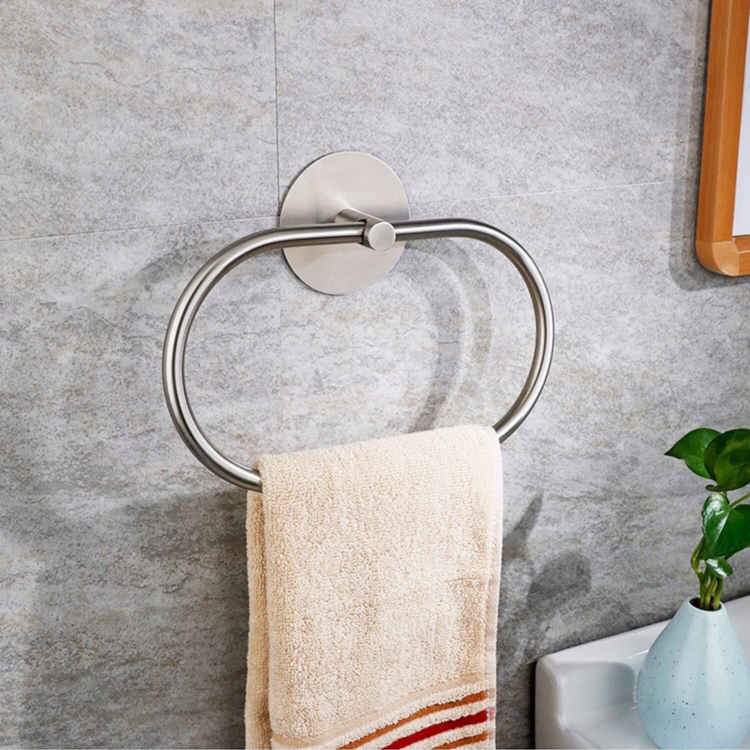 Bathroom Towel Ring Bathroom Towel Rack Adhesive Hand Towels Holder Towel Hanger Silver Price