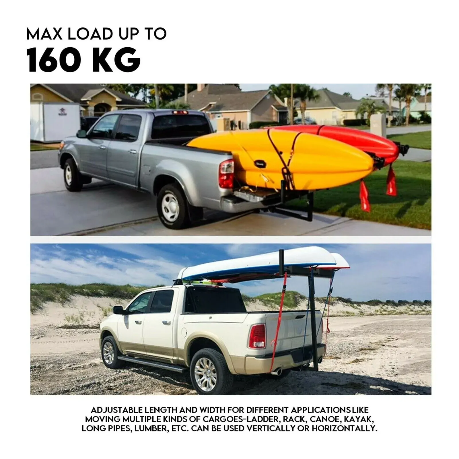 Tow Bar Hitch Mount Ladder Roof Rack Bar Extension Timber Kayak Price