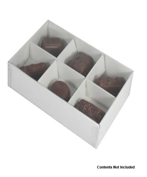 100 Pack of White Card Chocolate Sweet Soap Product Reatail Gift Box - 6 Bay Compartments - Clear Slide On Lid - 12x8x3cm Price