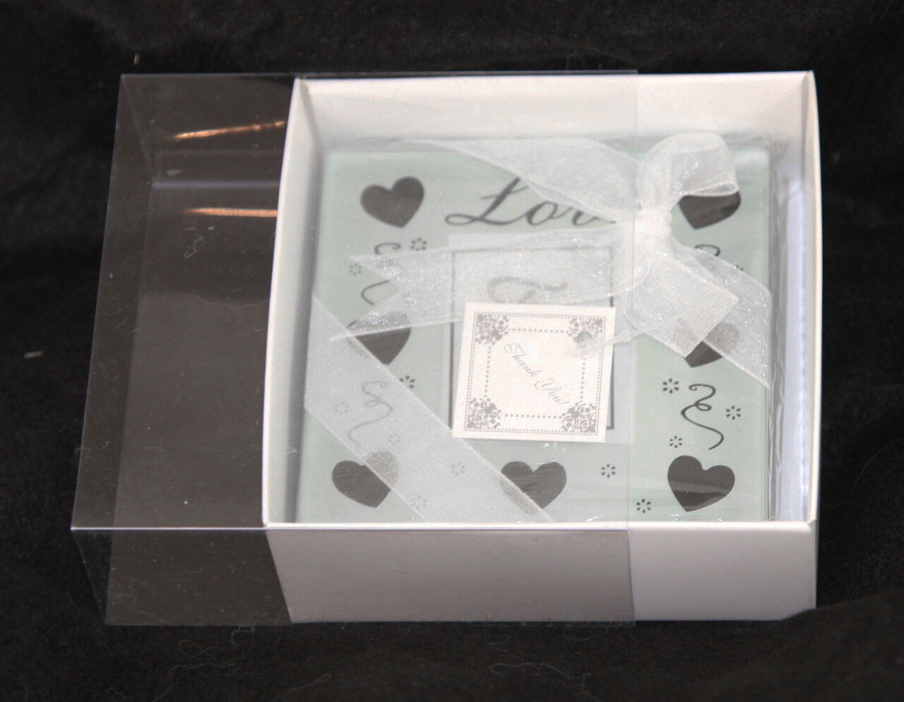 10 Pack of 8cm Square Wedding Invitation Coaster Favor Function product Presentation Cookie Biscuit Patisserie Gift Box - 2cm deep - White Card with C Price