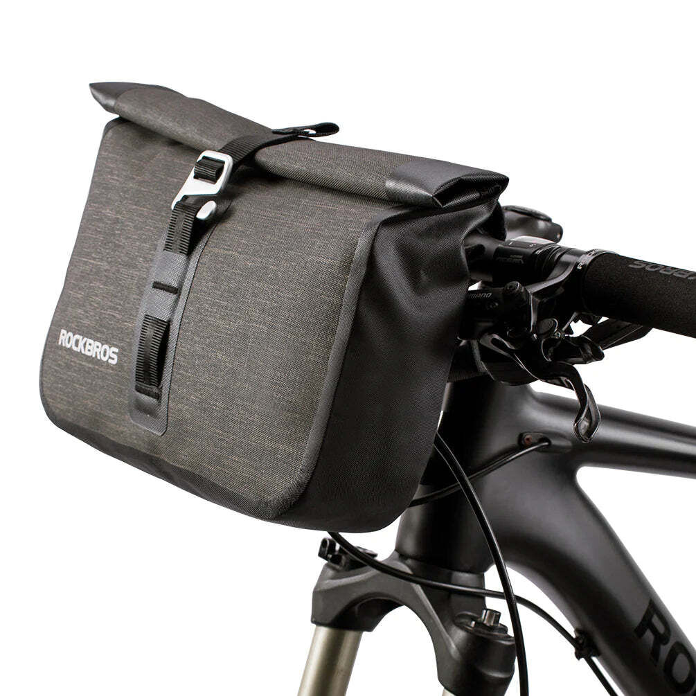 Bike Roll Bag Handlebar Panniers MTB Road Hyybrid Cruiser Commute Bike Scooter Large 5-6L Capacity Waterproof Adjustable Straps Rockbros Price