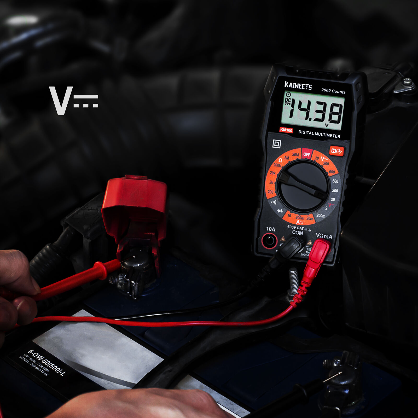 KAIWEETS Digital Multimeter with Case, DC AC Voltmeter, Ohm Volt Amp Test Meter and Continuity Test Diode Voltage Tester for Household Outlet, Automot Price