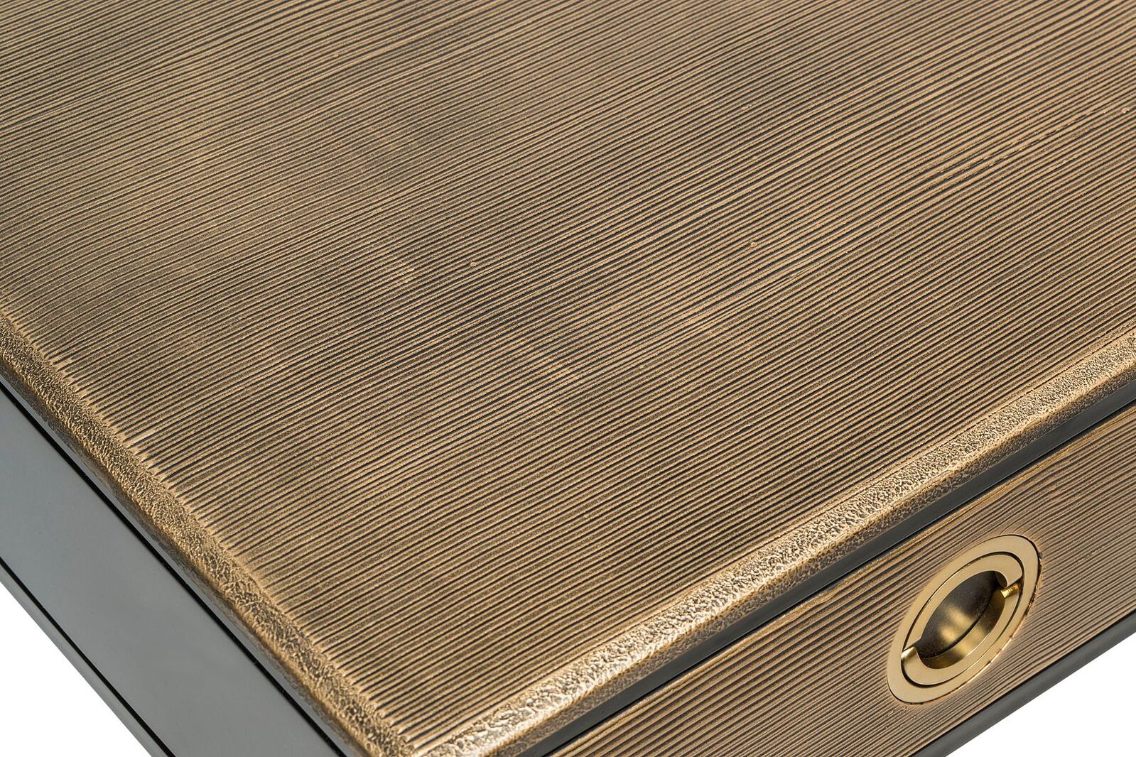 Black Bedside Table with Storage Drawer and Gold Finished Textured Top Price