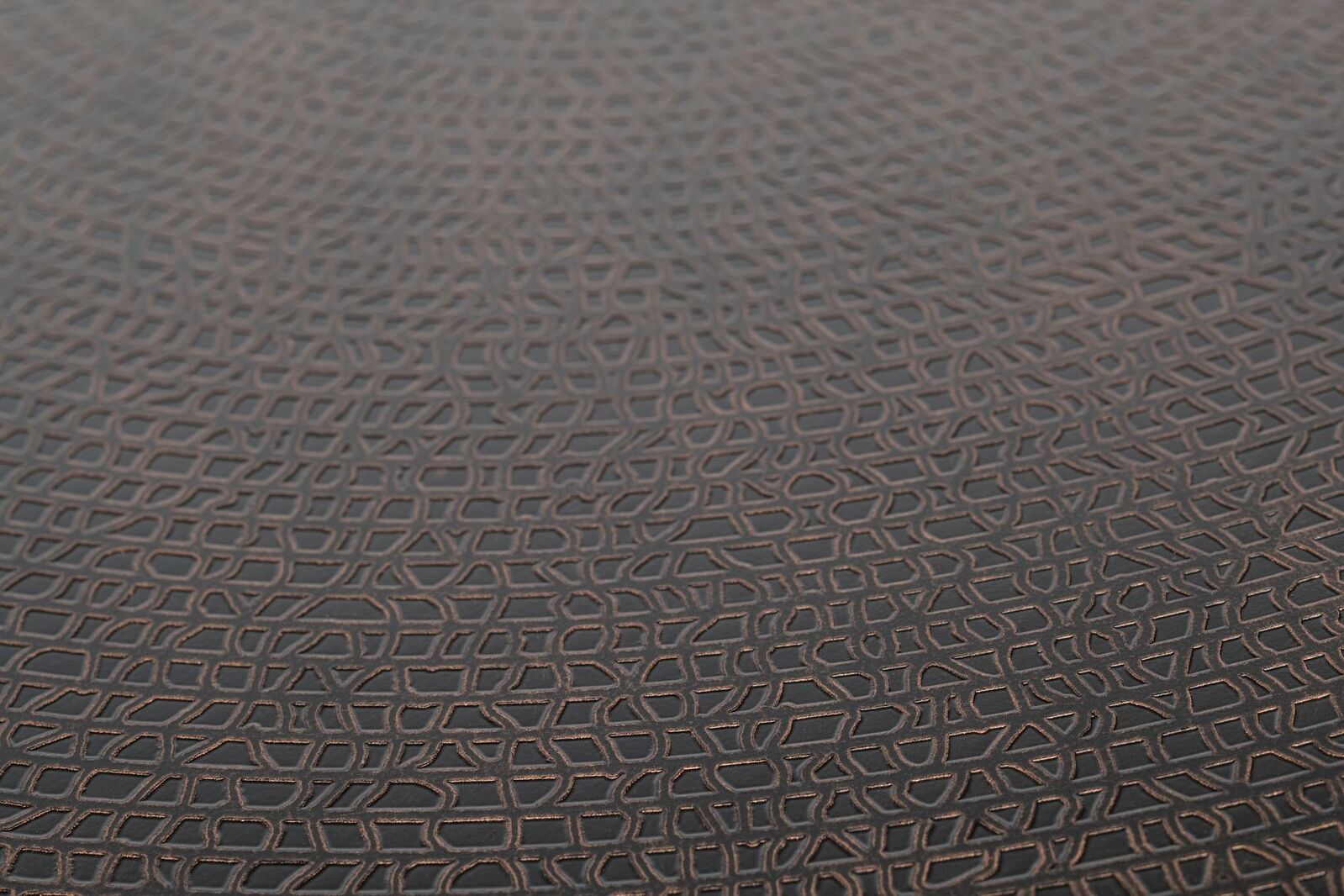 Modern Black Round Coffee Table with Copper Finish Engraved Top Price