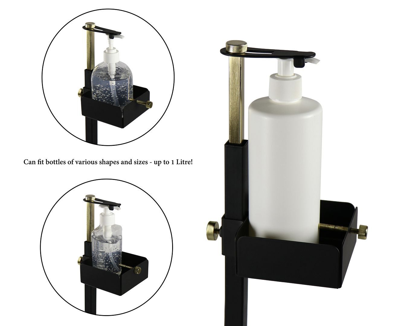 Lirash Touch Free Hand Sanitiser Dispenser Station Floor Stand Foot Operated - Gold Black Price