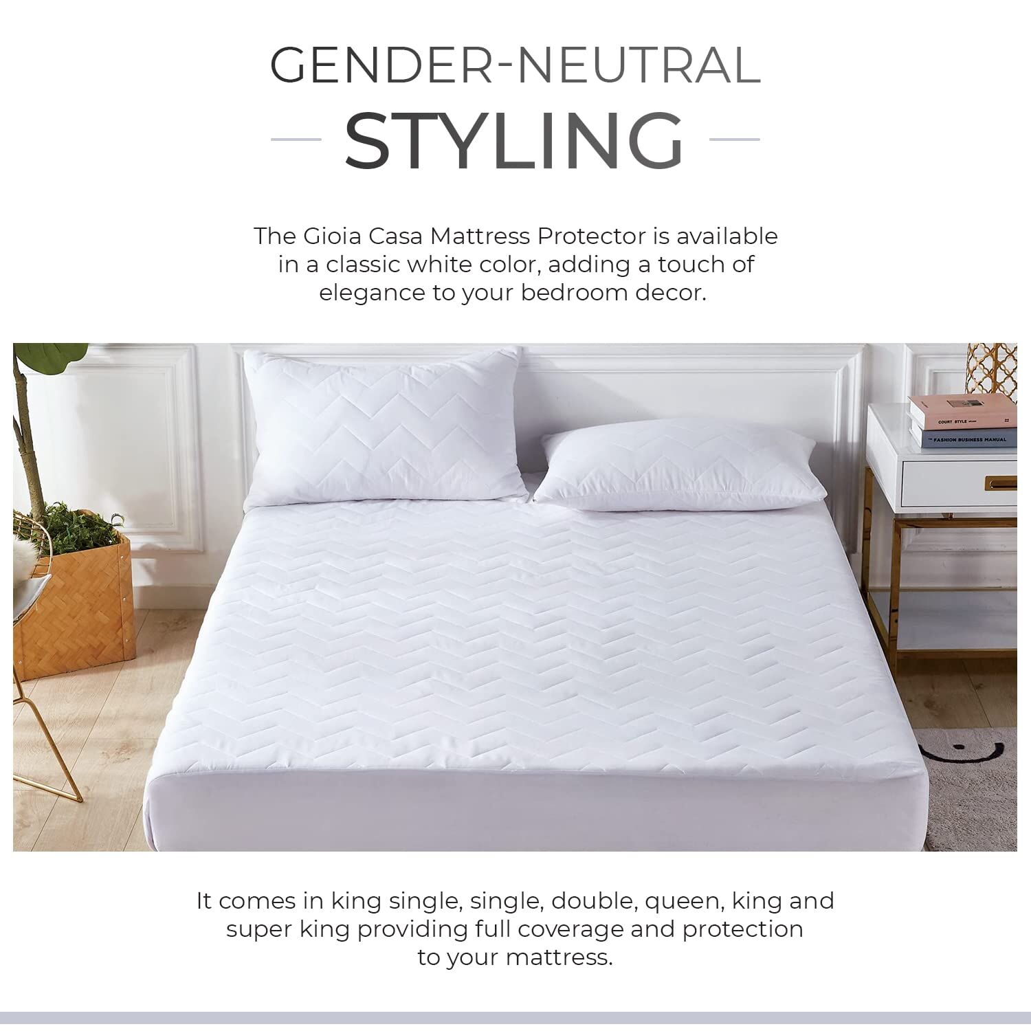 100% Ultra-Soft Cotton Quilted Anti-Microbial Mattress Cover Protector - White - Queen Size Price