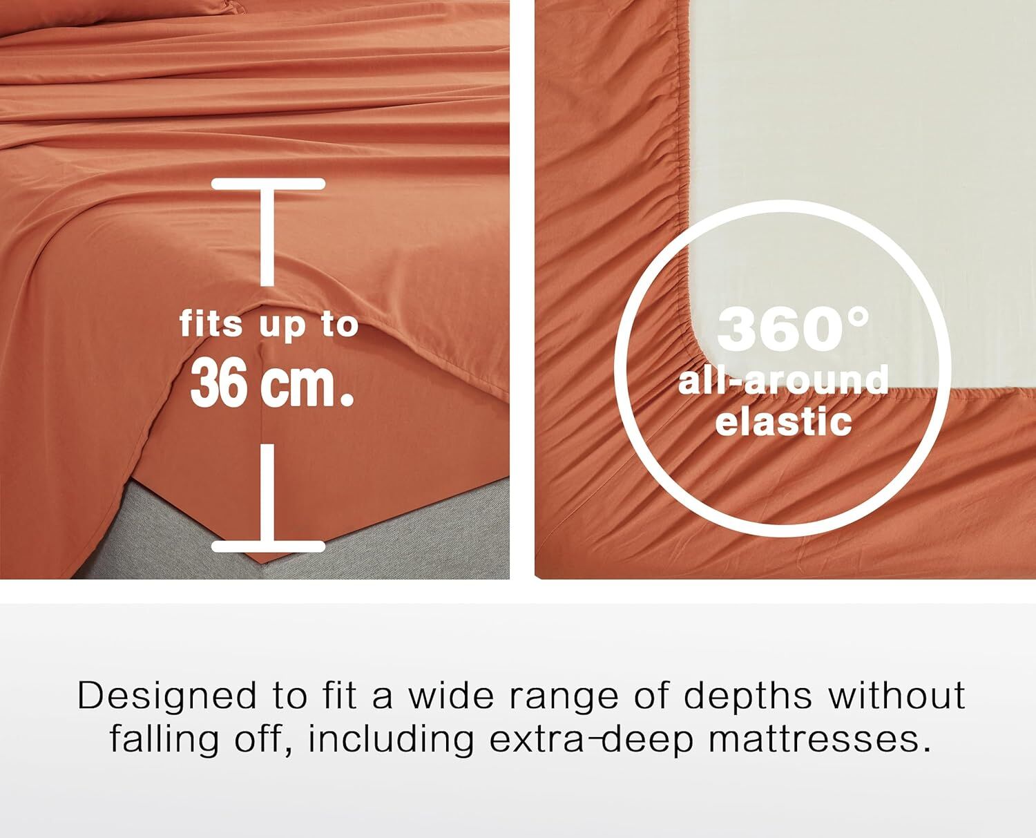 CleverPolly Vintage Washed Microfibre Sheet Set with 2 Pillowcases - Terracotta - King Price