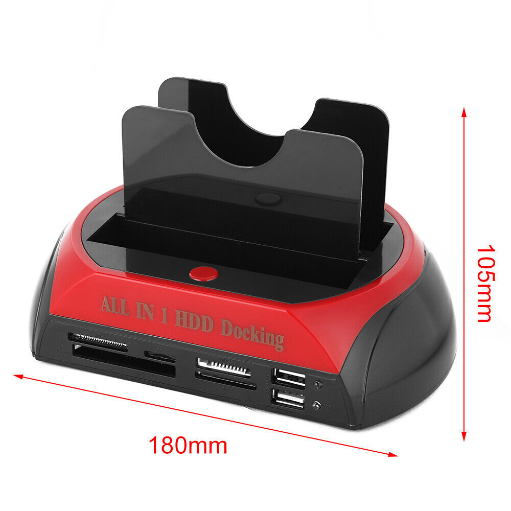 All In One Docking Station USB Dual-Bay Hard Drive 2.5" 3.5" IDE SATA SSD Card Reader Price