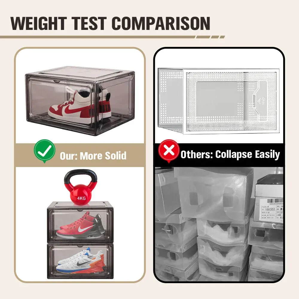20Pcs Premium Acrylic Shoe Box Sneaker Display Storage Case Boxes Magnetic Door Au Price