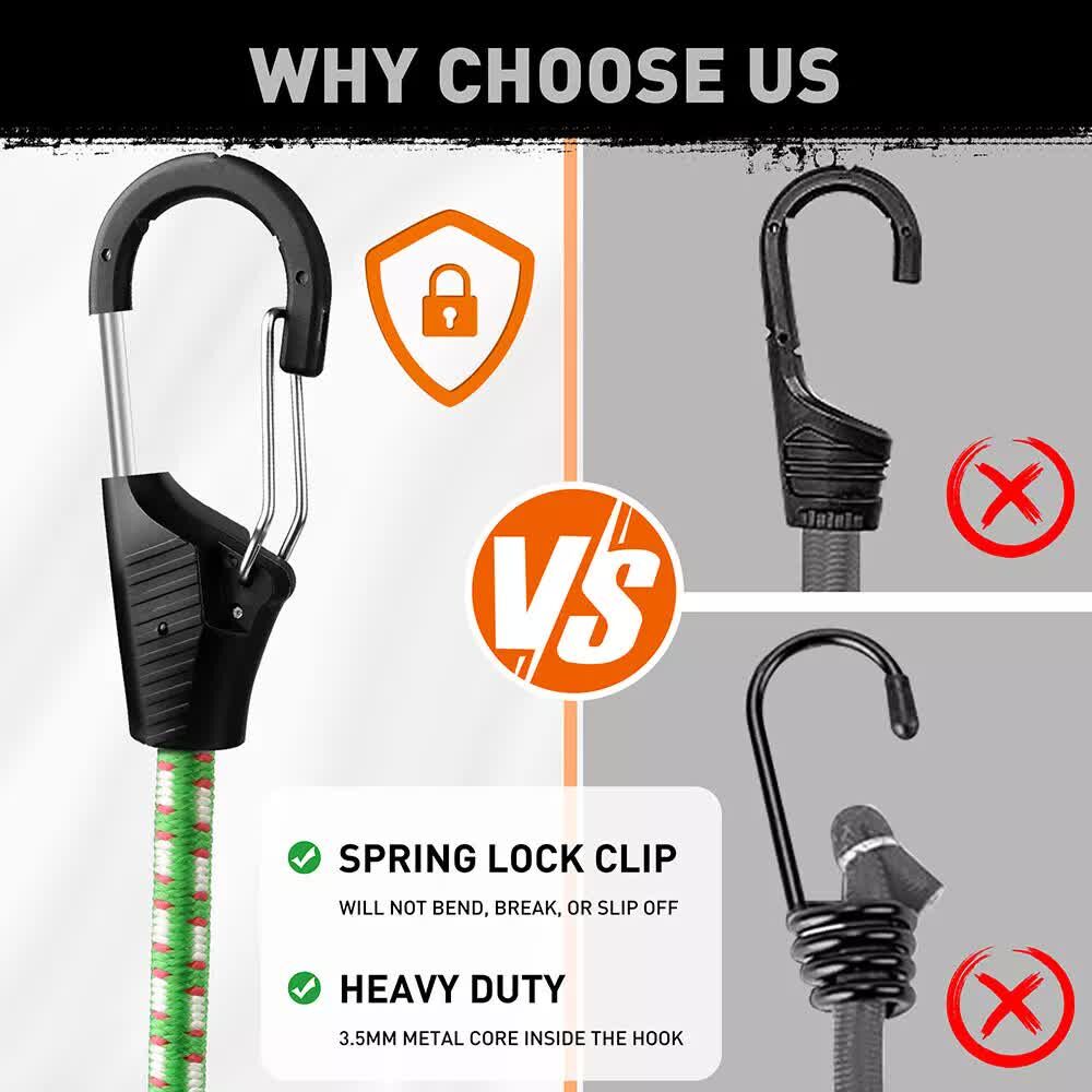 10-Piece Bungee Cords With Hook 40inch Outdoor Elastic Bungee Straps Luggage Price