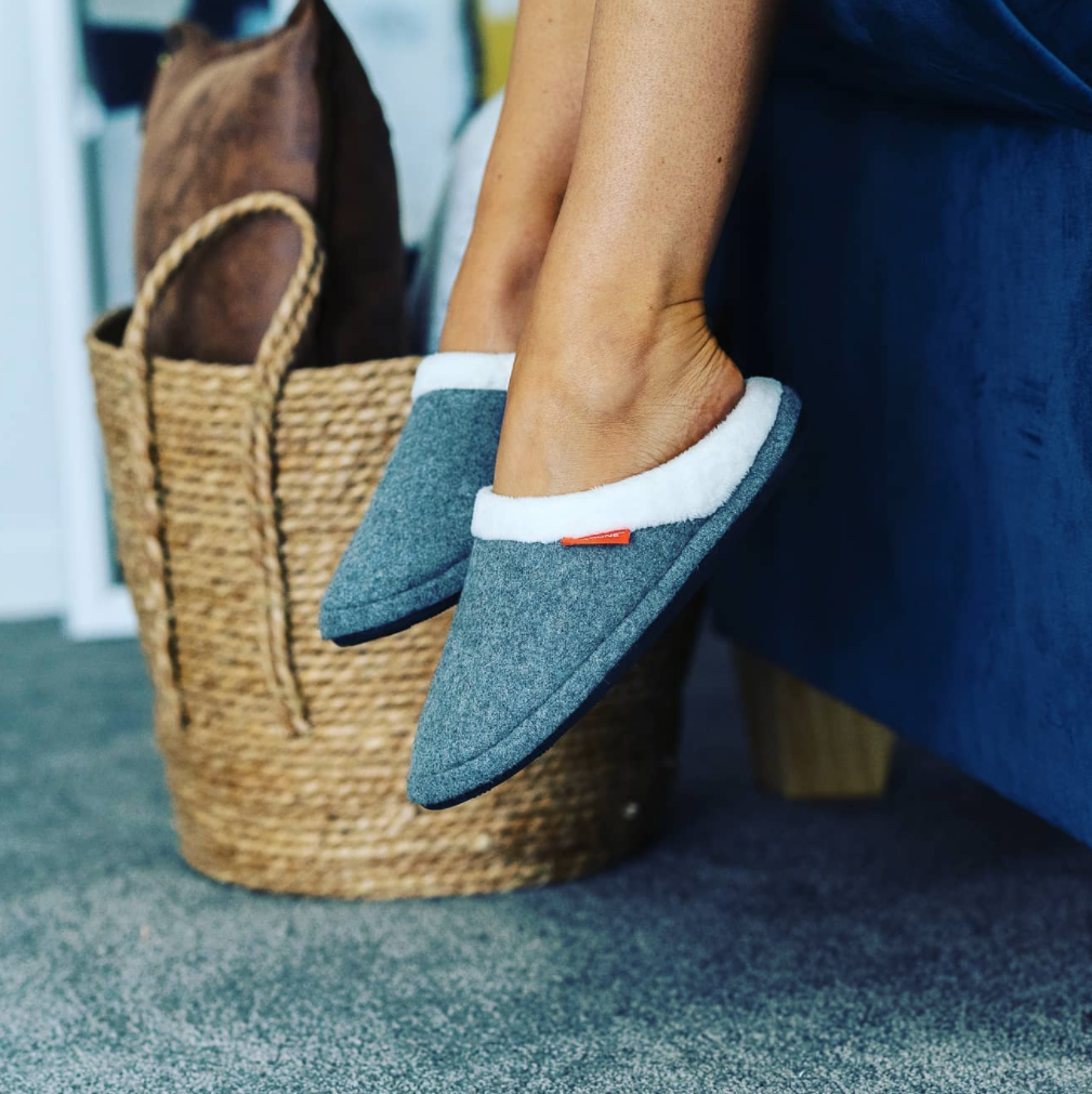 ARCHLINE Orthotic Slippers Slip On Arch Scuffs Orthopedic Moccasins - Grey Marle - EUR 47 Price