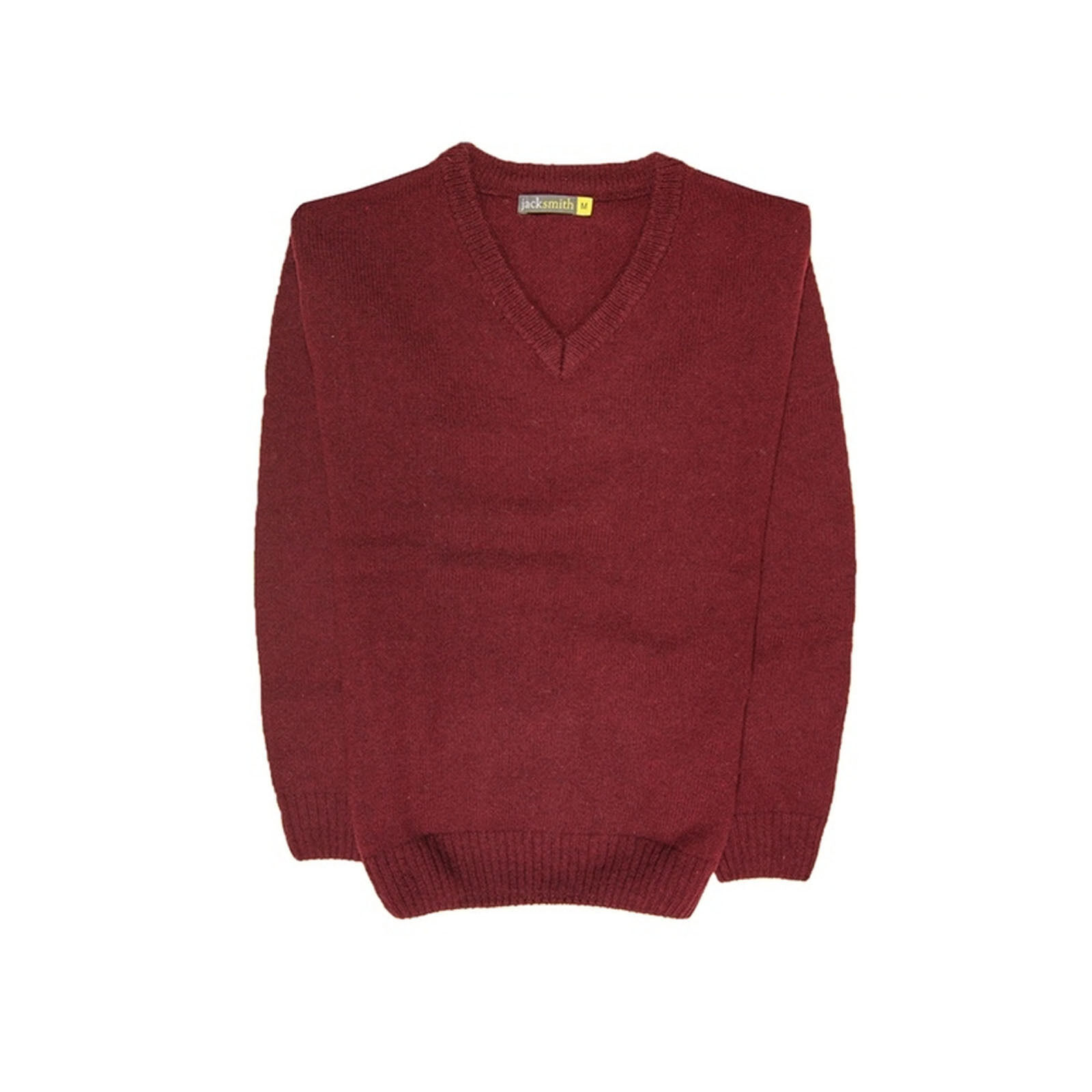 100% Shetland Wool V Neck Knit Jumper Pullover Mens Sweater Knitted - Burgundy (97) - 3XL Price