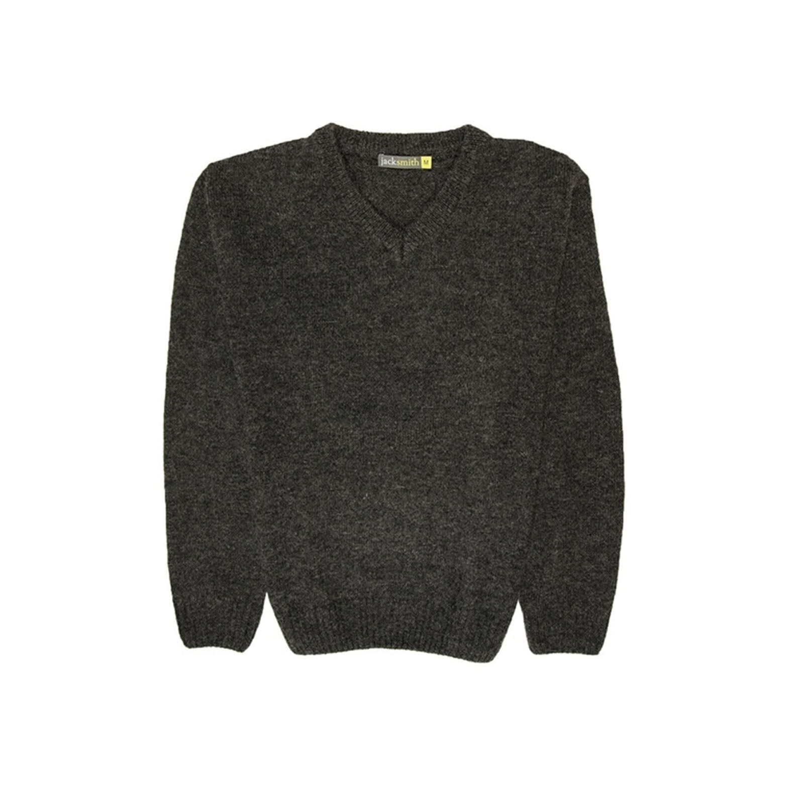 100% Shetland Wool V Neck Knit Jumper Pullover Mens Sweater Knitted - Charcoal (29) - 6XL Price