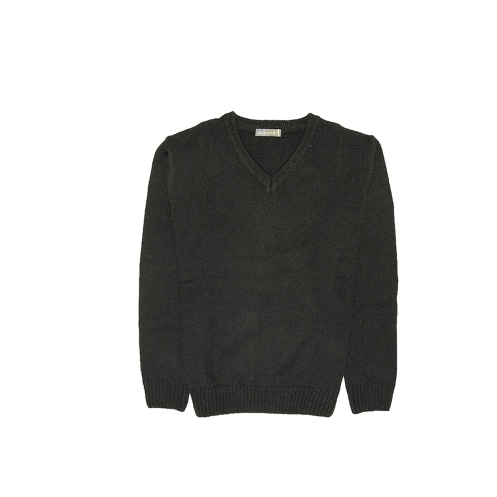100% Shetland Wool V Neck Knit Jumper Pullover Mens Sweater Knitted - Plain Black - 3XL Price