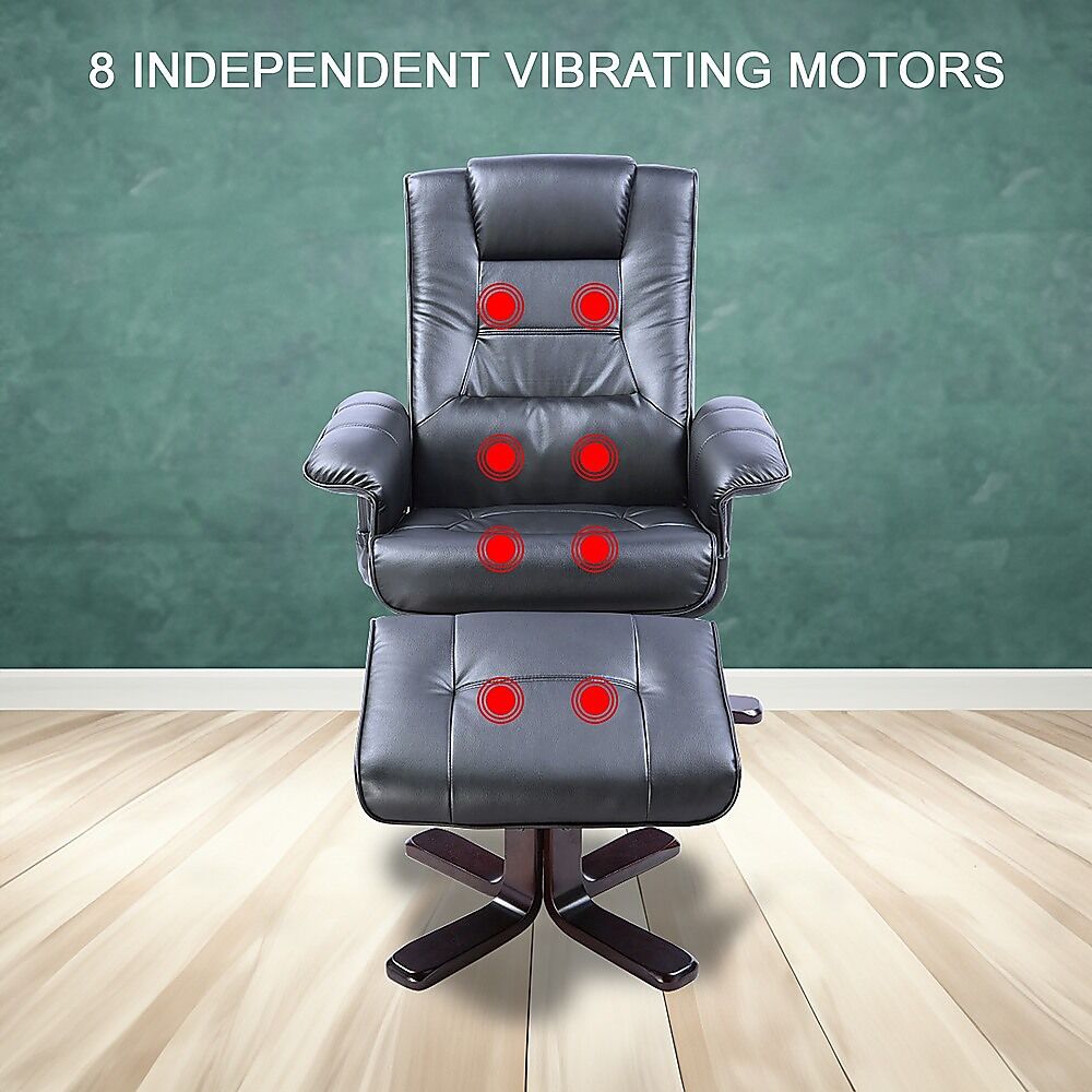 PU Leather Massage Chair Recliner Ottoman Lounge Remote Price