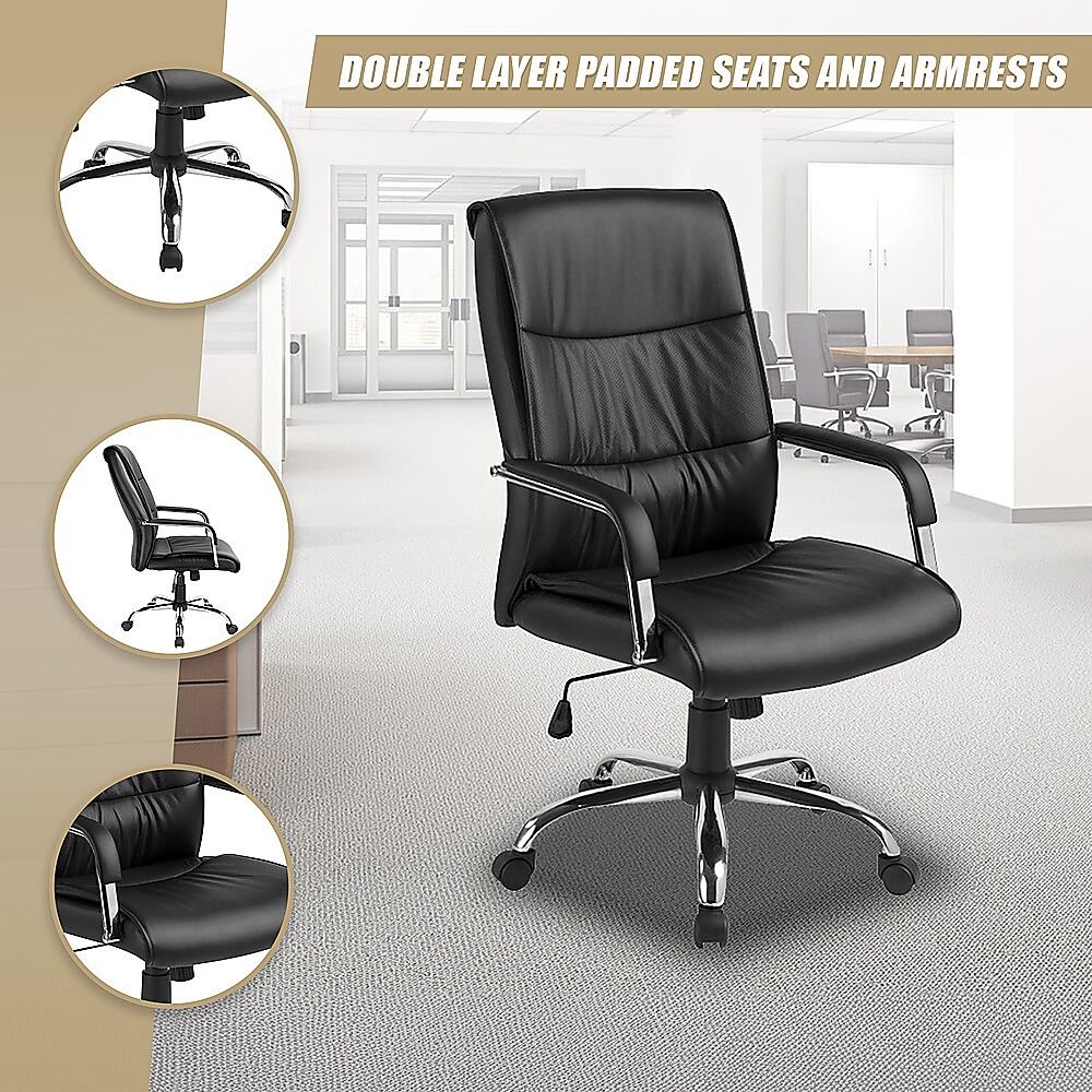 PU Leather Office Chair Executive Padded Black Price