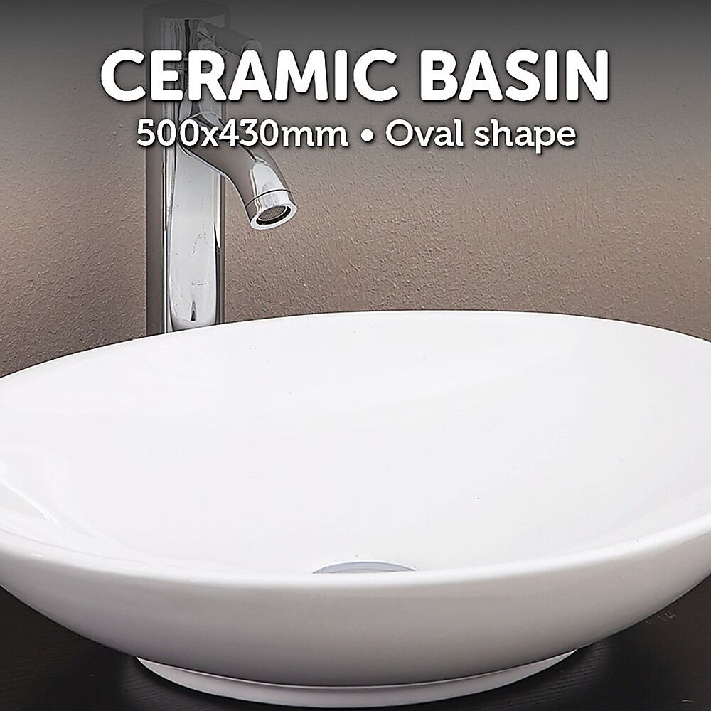Bathroom Ceramic Oval Above Countertop Basin for Vanity Price