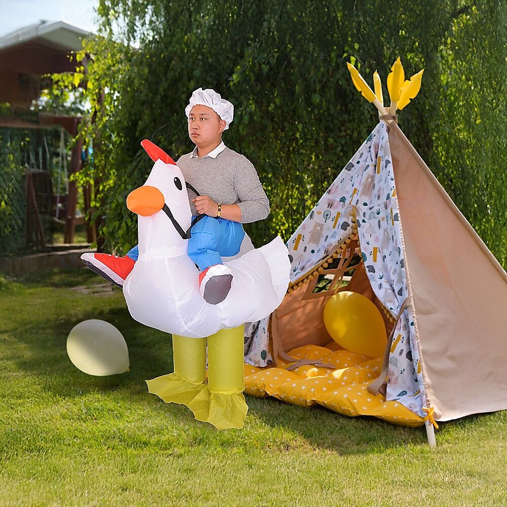 CHICKEN Fancy Dress Inflatable Suit - Fan Operated Costume Price
