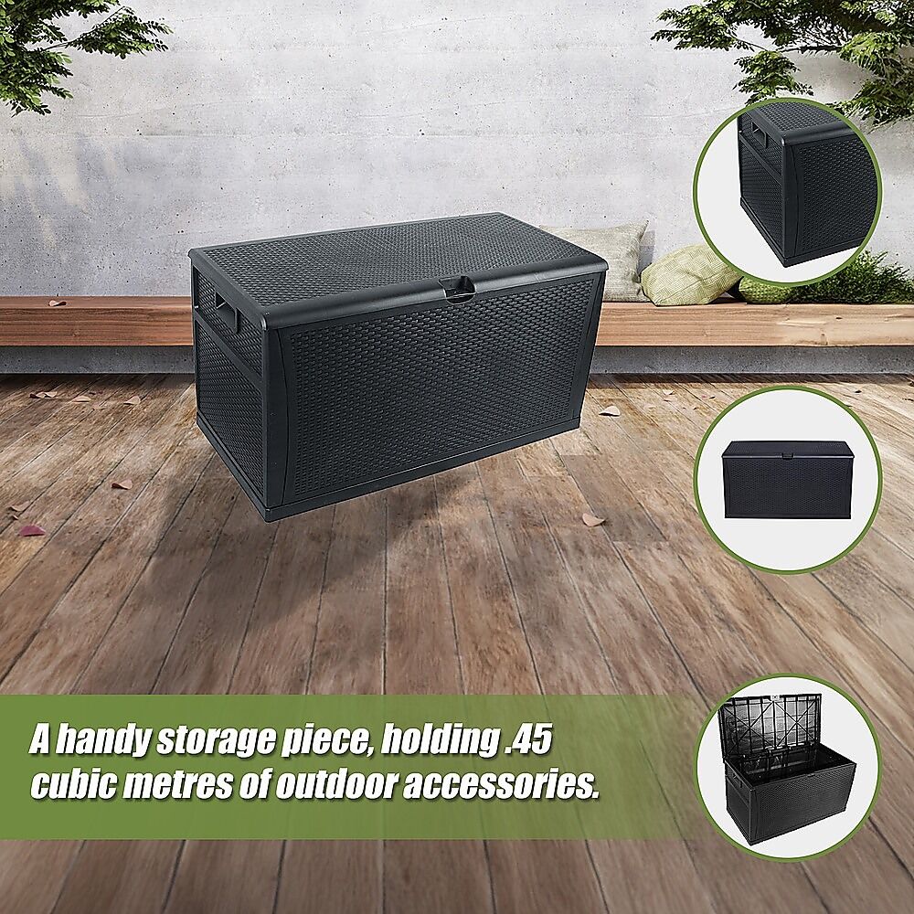 Patio Deck Box Outdoor Storage Plastic Bench Box 450 Litre Price