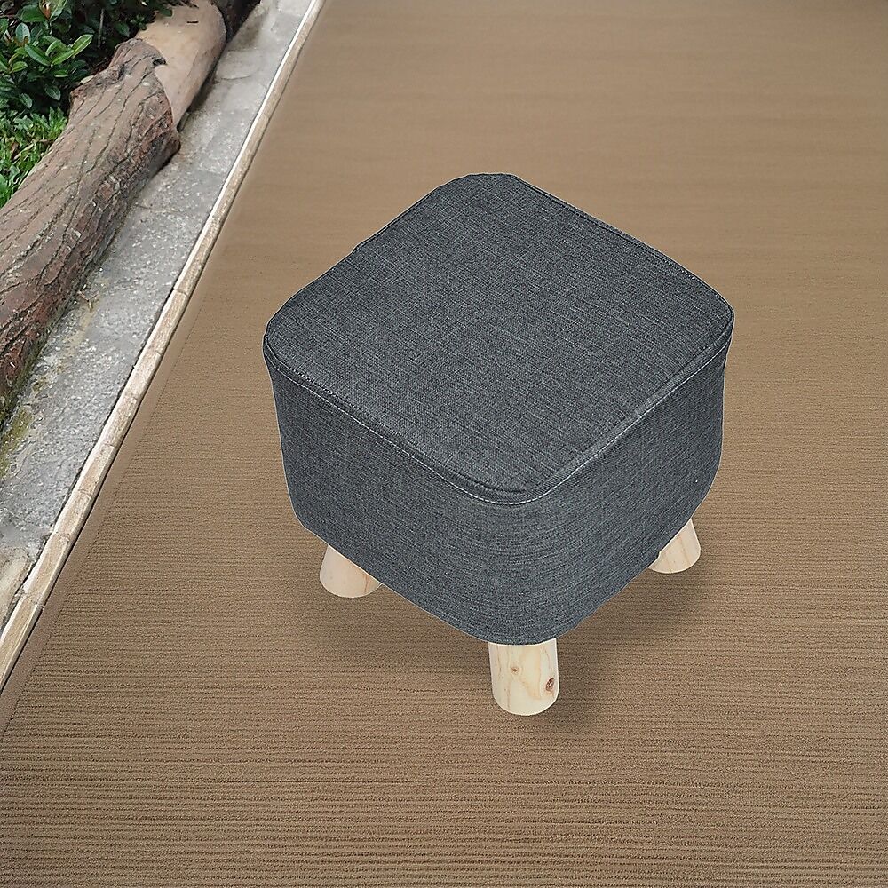 Fabric Ottoman Foot Stool Rest Pouffe Footstool Wood Storage Padded Seat Price