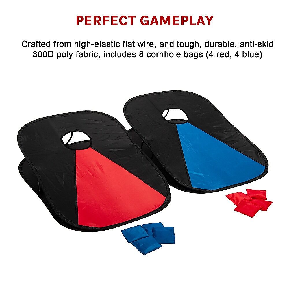 Collapsible Portable Corn Hole Boards With 8 Cornhole Bean Bags, Carry Case Price