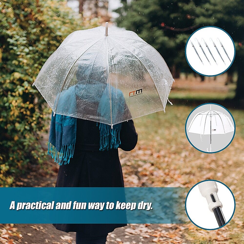 5x Clear Transparent Rain Walking Umbrella Parasol PVC Dome Wedding Party Favour Price