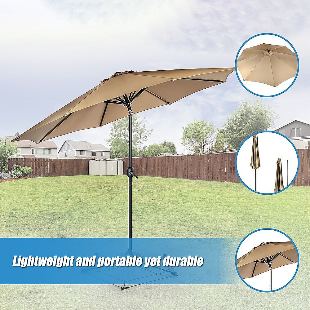 9FT Patio Umbrella Outdoor Garden Table Umbrella with 8 Sturdy Ribs Price